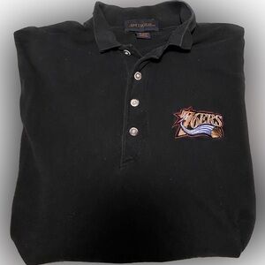 Philadelphia 76ers Black Men's Medium Short Sleeve Polo button up casual Shirt